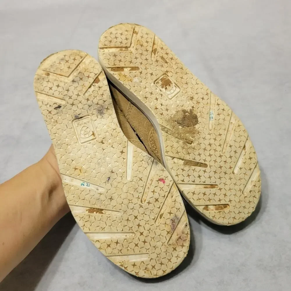 Ariat Cruiser Shoes Girls Sz 13 Leopard Print Suede Leather Slip On Flat Loafers
